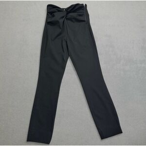 Zara Women Pants Twist Front Black S 24x27 High Waist Side Zipper Detail Trouser